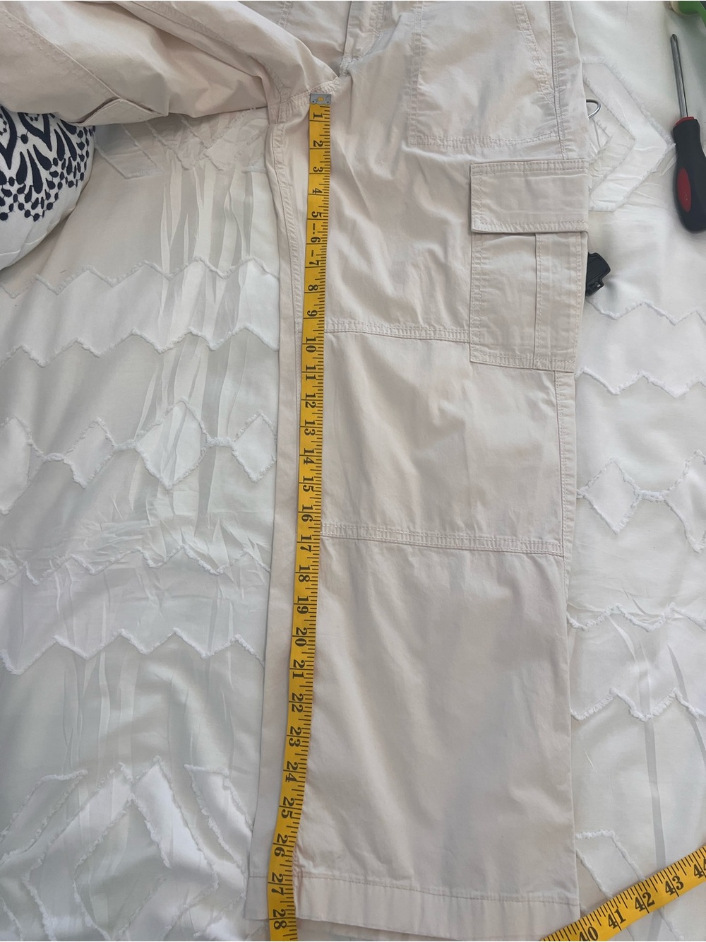 Hollister Cream Wide Leg Cargo Pants Women’s 24 Long High-Rise Utility Trousers - Picture 9 of 9